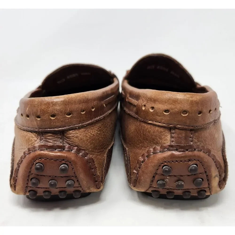 Cable & Co. Vintage Brown Leather Woven Tassels Brazil Slip On Loafers 11 D